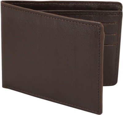 

The Blue Pink Men Brown Genuine Leather Wallet(6 Card Slots), Brown-02