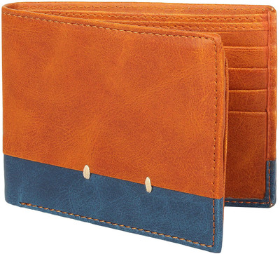 

Winstar Men Tan Genuine Leather Wallet(9 Card Slots), Tan and blue
