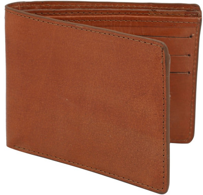 

The Blue Pink Men Tan Genuine Leather Wallet(6 Card Slots), Tan-08