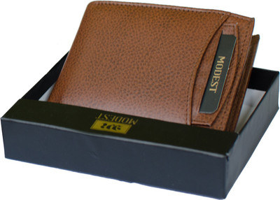 

MODEST Men Brown Genuine Leather Wallet(18 Card Slots)