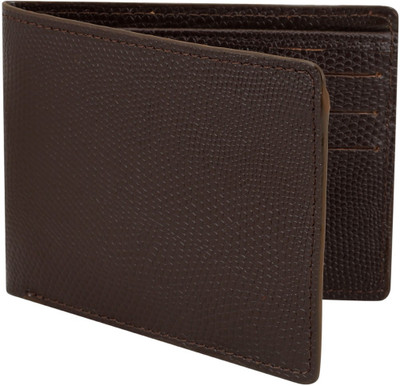 

The Blue Pink Men Brown Genuine Leather Wallet(6 Card Slots), Brown-02
