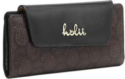 

Holii Women Casual Brown, Black Genuine Leather Wallet(20 Card Slots)