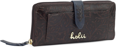 

Holii Women Casual Brown, Blue Genuine Leather Wallet(8 Card Slots)