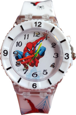 

SS Traders -Cute White Spiderman Seven Lights Analog watch for Kids - Good gifting Item Watch - For Boys & Girls