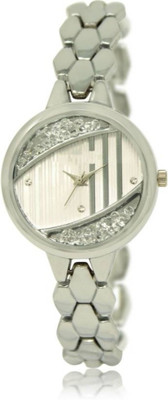 

victance LR223- stylish diamond studded silver color dial and metal strap bracelet watch for girl and women Watch - For Men & Women