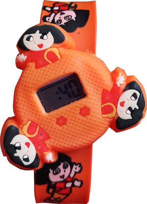 

SS Traders -Cute Orange Dora Spinner Digital watch for Kids - Good gifting Item Watch - For Boys & Girls
