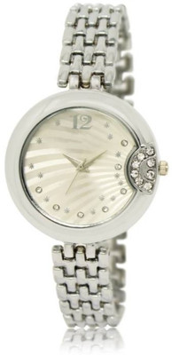 

victance Lr227 stylish diamond cover silver dial meta strap bracelet watch for girls and women Watch - For Women