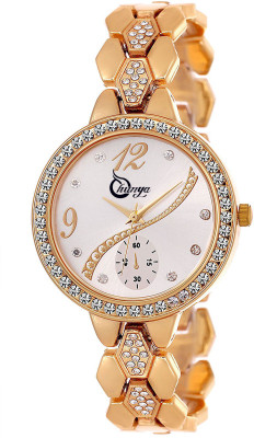 

shunya S-308 Gold Metal Diamond Studed Chronograph Pattern Bracelet Girls Watch - For Women Watch - For Women