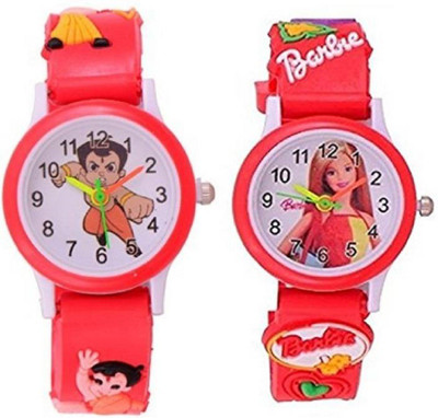 perfectretail new passion for kids pack of 2 red chota bheem+red barbie for kids with the best deal and fast selling watch-for boys and girls Watch - For Boys & Girls available at flipkart for Rs.220