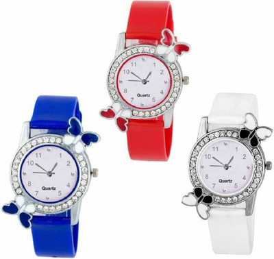 

Miss Perfect New Butterfly Colourful Stylish Combo Watch For Girls & Women W-O42 Watch - For Girls Watch - For Men & Women
