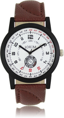 LOREM Pure Leather Analog Watch  - For Men