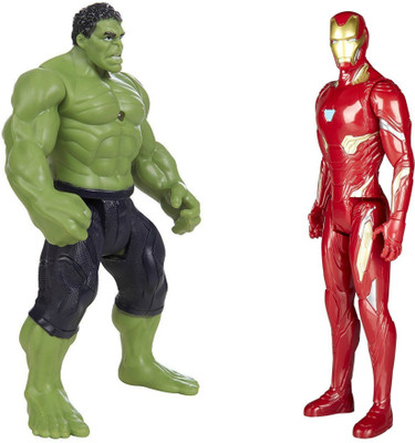 

fedexo Combo Of 2 Avengers Action Figure Toy For Kids. (Hulk- Iron Man) with weapons Twist and Move Avengers Age of Ultron Action Figure 19cms with LED light fuction(Multicolor)