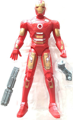 

fedexo Iron Man with weapons and LED light fuction Age Of Ultron Action Figure Twist and Move Avengers Toy For Kids(Red)