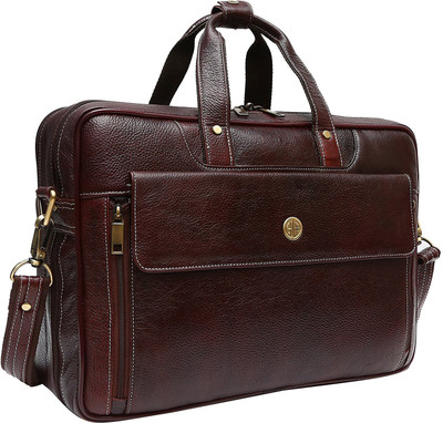 STYLOLEATHERBAGS Leather Bag Leather Messenger Laptop Handbag Office Bag Messenger Bag(Brown, 16 inch)