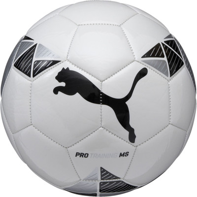 

Puma Pro Training MS Football - Size: (Pack of 1, Black, White, White-black-metallic silver