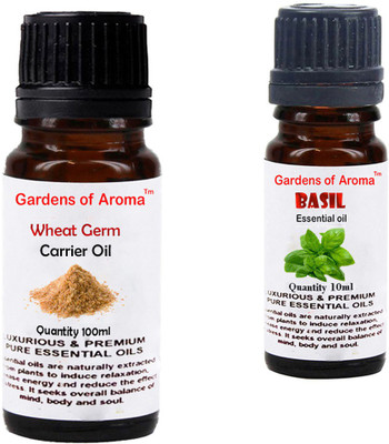 Gardens Of Aroma Wheat germ Carrier Oil And Basil Essential Oil(110 ml)