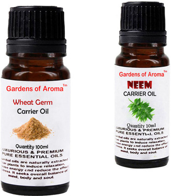 

Gardens Of Aroma Wheat germ Carrier Oil And Neem Carrier Oil(110 ml)