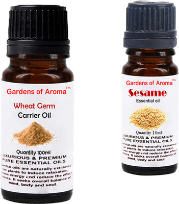 

Gardens Of Aroma Wheat germ Carrier Oil And Sesame Essential Oil(110 ml)