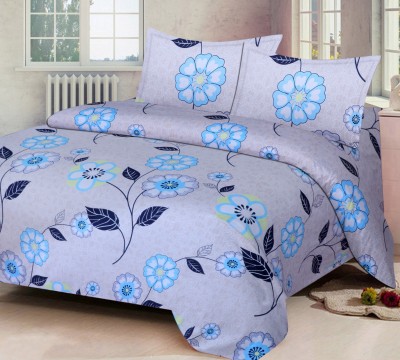 Home Candy 152 TC Microfiber Double Floral Flat Bedsheet(Pack of 1, Multicolor)