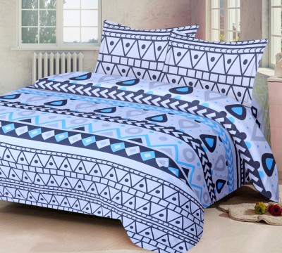 Home Candy 120 TC Microfiber Double Geometric Flat Bedsheet(Pack of 1, Multicolor)
