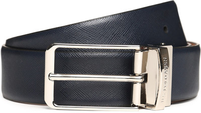 

U.S. Polo Assn Men Blue, Brown Genuine Leather Reversible Belt, Navy