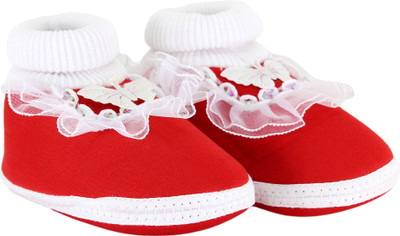 

Neska Moda Butterfly 6 To 18 Month Baby Booties(Toe to Heel Length - 12 cm Red)