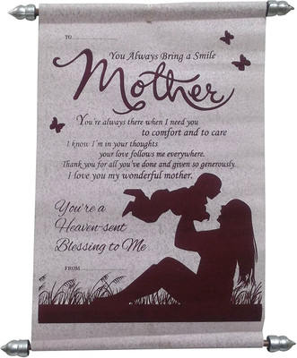 

Saugat Traders Scroll Card For Mother Greeting Card(Maroon, Pack of 1)