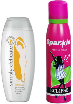 

Avon Anew Simply Delicate Soothing Intimate Wash 100 ml With one sparkle perfume spray 150 ml(Set of 2)