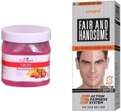 

Pink Root Fruit Gel 500ml, Emami Fair & Handsome 30g(Set of 2)