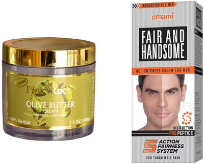 

Pink Root Olive Butter Cream 100gm, Emami Fair & Handsome 30g(Set of 2)