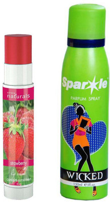 

Avon Anew Herbal Strawberry Lip Balm Berry-Flavour (4.5 g) With one sparkle perfume spray 150 ml(Set of 2)