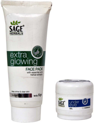 Sage Herbals Combo of Extra Glowing Face Pack With Under Eye Gel(Set of 2)