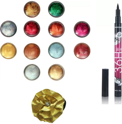 

Vozwa Eye and Face Shimmer Powder, Glitter Powder, Waterproof Eyeliner Pencil and Band(Set of 14)