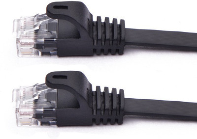 Adnet Patch cord Flat CAT5 network cable 2 mtr LAN Cable(Computer, Laptop, Black)