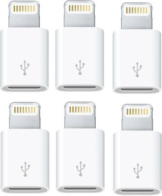 

Mobiles' daddy (Pack of 6) Micro Usb To Lightning 8 Pin Charge Sync Data Connector Converter Adapter (White) Lightning Cable(White)