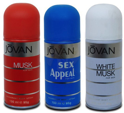 

Jovan ORANGE WHITE BLUE Body Spray - For Men & Women(150 ml, Pack of 3)