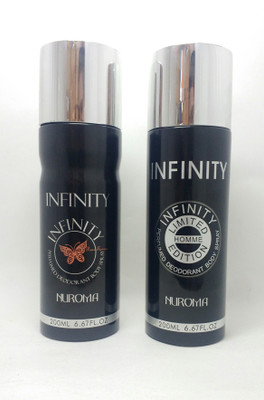 

nuroma Infinity Limited Edition and Infinity Femme Deodorant Spray - For Men & Women(400 ml, Pack of 2)