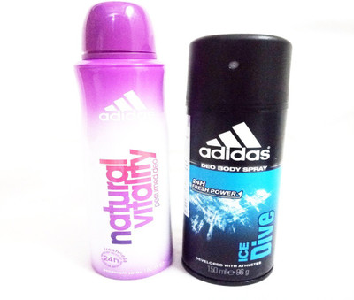 

ADIDAS NATURAL VITALITY AND ICE DIVE Deodorant Spray - For Men & Women(300 ml, Pack of 2)
