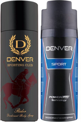 

Denver Sporting Club New Rider , Blue Sport Deodorant Body Spray - For Men(315 ml, Pack of 2)
