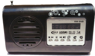 

CRETO fm radio support usb pendrive, aux in, headphone out, memory card FM Radio(black)