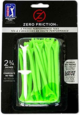 

Zero Friction 3-Prong Plastic Tees 83 mm(40 Count) Golf Tees(Pack of 40, Green)