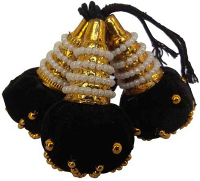 

Pooja Trendz Indian Traditional Hair Kunjalam/Jada kupullu/Dance Hair Accessories. Hair Band(Black)