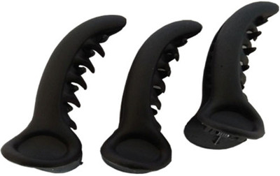 

Pooja Trendz 3 Pcs Medium Size Banana Shape Daily Wear-Plain-Black Color Hair Clip. Hair Claw(Black)