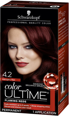 

Schwarzkopf Ultime Hair Color Cream, 4.2 Mahogany Red Hair Color(FLAMING RED)