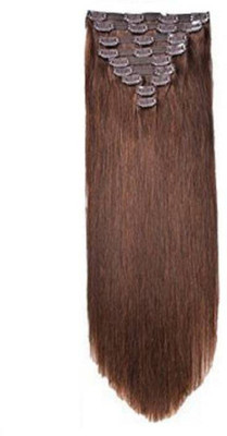

Fully 10 Pcs Real Human Extensions For Women & Girls 100 Grams (32 Inch, Medium Brown) Extension Hair Extension