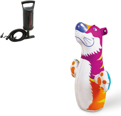 

BE YOU OWN LABEL TIGER FIGURE HIT ME PUNCHING BAG FOR KIDS + PUMP Inflatable Bouncer(Multicolor)