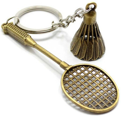 

Universal Badminton Rackets Hook Metal Key Chain Key Ring - Bronze Key Chain