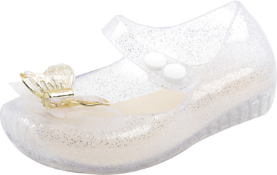 

Yellow Bee Girls Velcro Mary Janes(Silver