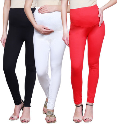 Finesse Ankle Length Legging(Red, White, Black, Solid)