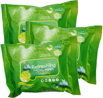 

One Personal Care Refreshing Facial Wipes (75 Cosmetic Pare Towelettes) | Jasmine * Makeup Remover(150 g)